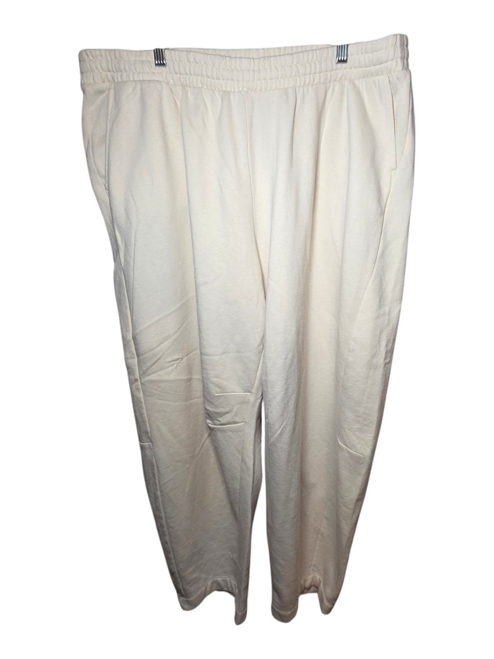 Old Navy SoComfy High-Waisted Sweatpants Off-White Cream Fleece Pockets Plus 2X